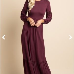 Maroon maxi maternity dress
